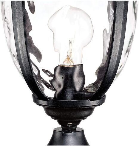 John Timberland Bellagio 21 1/4 بوصة High Country التقليدية في الهواء الطلق تركيبات الإضاءة عمود الشرفة البيت الخارجي فانوس مقاوم للطقس ذو لمسة نهائية سوداء معدنية شفافة ظل زجاجي خارج الباب الأمامي in Kuwait