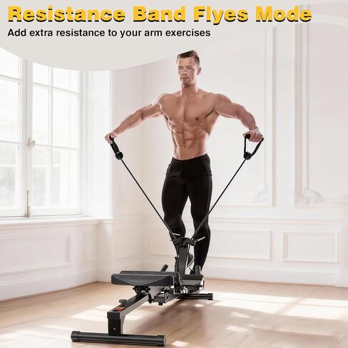 آلة تجديف قابلة للطي 3 في 1، مدرب أساسي AB مقاوم قابل للتعديل مع شاشة LCD، صالة ألعاب رياضية منزلية من الفولاذ الكربوني 265 رطل، سهلة التجميع in Kuwait