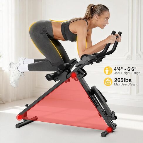 آلة تجديف قابلة للطي 3 في 1، مدرب أساسي AB مقاوم قابل للتعديل مع شاشة LCD، صالة ألعاب رياضية منزلية من الفولاذ الكربوني 265 رطل، سهلة التجميع in Kuwait