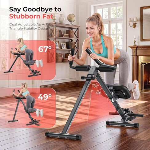 Ab Machine and Rowing Machine, 2 in 1 Rowing Machines for Home with 2 Adjustable Inclined Angles,Quiet & Foldable Rower Machine with 7 Adjustable Handle Heights,260 LBS,Row Machine for Home Black in Kuwait