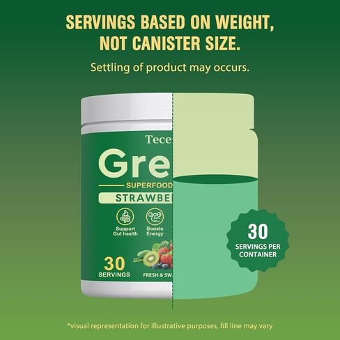 مسحوق سوبر جرينز سوبر فود، مزيج مشروب عصير الخضر مع سبيرولينا، والكلوريلا، والمواد المتكيفة والألياف، والإنزيمات الهاضمة، ومكمل ما قبل + البروبيوتيك للنساء والرجال الانتفاخ وصحة الأمعاء، 30 وجبة in Kuwait