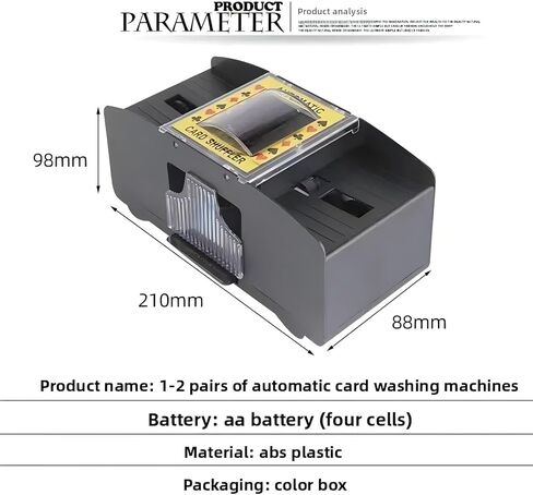 Automatic Card Shuffler for 1-2 Decks of Cards, Compatible with UNO, Poker, Skyjo, Skip BO, Electric Card Shuffler, Black in Kuwait