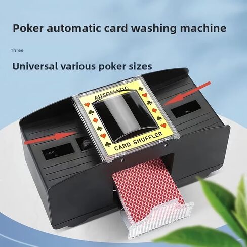 Automatic Card Shuffler for 1-2 Decks of Cards, Compatible with UNO, Poker, Skyjo, Skip BO, Electric Card Shuffler, Black in Kuwait
