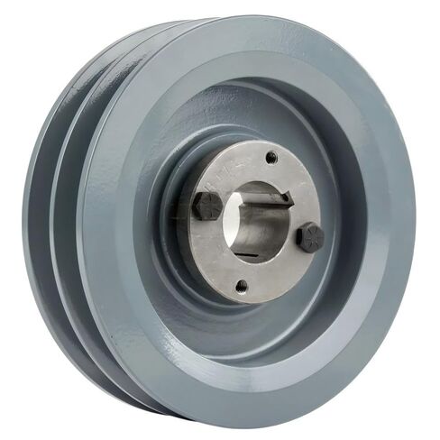 2BK65H/H-1-1/4 Compressor 6.25" Dual Groove Pulley Belt B Section 5L - for Masterdrive Mechanical Power Transmis Part - Cast Iron Pulley Replacement w/ 1-1/4" Sheave Bushing - Gray Solid Steel in Saudi Arabia