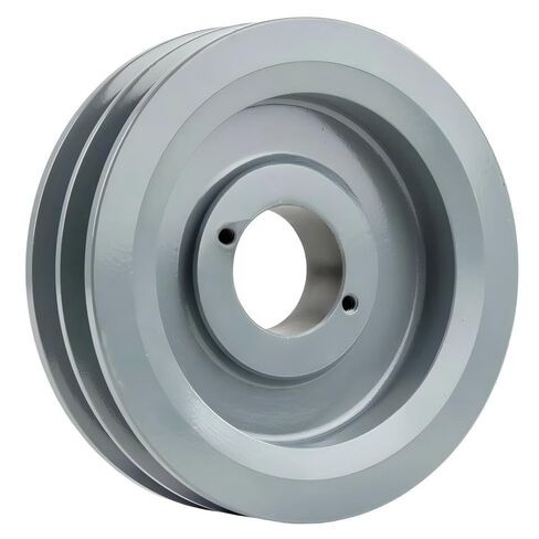 2BK65H/H-1-1/4 Compressor 6.25" Dual Groove Pulley Belt B Section 5L - for Masterdrive Mechanical Power Transmis Part - Cast Iron Pulley Replacement w/ 1-1/4" Sheave Bushing - Gray Solid Steel in Saudi Arabia