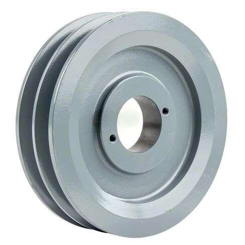 2BK65H/H-1-1/4 Compressor 6.25" Dual Groove Pulley Belt B Section 5L - for Masterdrive Mechanical Power Transmis Part - Cast Iron Pulley Replacement w/ 1-1/4" Sheave Bushing - Gray Solid Steel in Saudi Arabia
