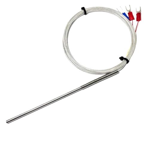PT100 Probe Thermocouple Temperature Sensor PT100 Sensor Silver-Plated Thermocouple Wire Thermal Resistance(Probe Size 5x200mm) in Kuwait