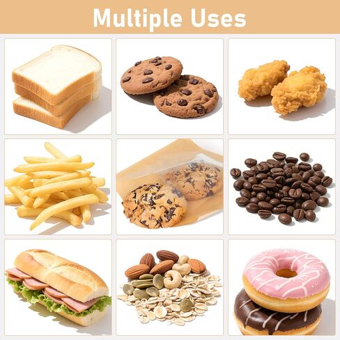 160 عبوة من أكياس البسكويت للتغليف بختم، أكياس مخبز مقاس 7.5 × 5.1 بوصة مع نافذة، أكياس دونات مقاومة للدهون لتتناسب مع المكافآت والسكون والبراوني والوجبات الخفيفة in Kuwait