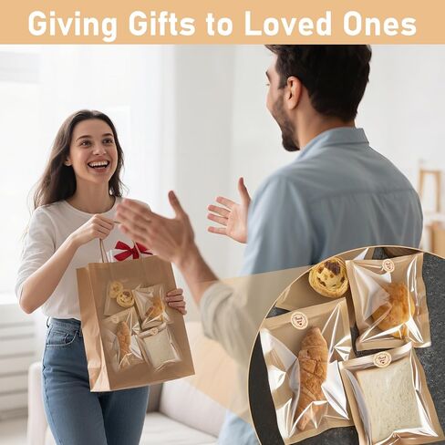 160 عبوة من أكياس البسكويت للتغليف بختم، أكياس مخبز مقاس 7.5 × 5.1 بوصة مع نافذة، أكياس دونات مقاومة للدهون لتتناسب مع المكافآت والسكون والبراوني والوجبات الخفيفة in Kuwait