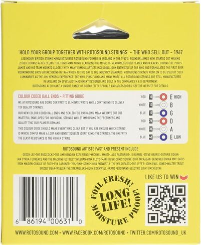 Rotosound R10-31 Electric Guitar Strings with Strap (Pack of 3) R10 Regular 10-46 in Saudi Arabia