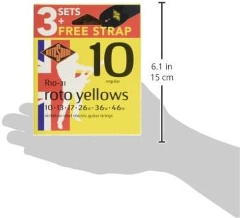 Rotosound R10-31 Electric Guitar Strings with Strap (Pack of 3) R10 Regular 10-46 in Saudi Arabia