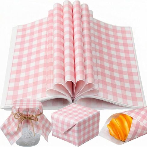 Chivao 150 PCS Wax Deli Paper Sheets for Food 9.8 × 8.3 بوصة الوردي الوردي المتقلب لذيذة يمكن التخلص منها للبلاغية لبطانات سلة طعام للذات الخبز البرغر لتفتت مهرجان عيد ميلاد اللوازم in Saudi Arabia