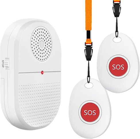 ChunHee Wireless Caregiver Pager Call Button Nurse Alert System Call Bell for Home/Elderly/Patient Emergency Vibration Pager 1 Transmitter+1 Receiver(800+Feet Operating Range) in Kuwait