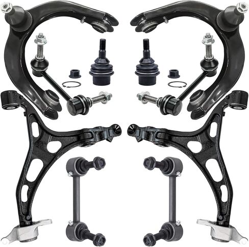 Detroit Axle - مجموعة التعليق 10pc الأمامية لجيب 2011-2015 Grand Cherokee Dodge Durango ، 4 أذرع التحكم 2 مفاصل الكرة السفلية 4 أشرطة التأثير الأمامية والخلفية in Saudi Arabia