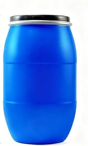 120l Large-Capacity Blue Plastic Storage Barrel with Lid, Versatile Wide-Mouth Drum for Home, Garage, Farm, and Industrial Use in Saudi Arabia