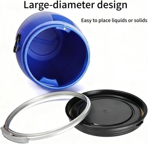 120l Large-Capacity Blue Plastic Storage Barrel with Lid, Versatile Wide-Mouth Drum for Home, Garage, Farm, and Industrial Use in Saudi Arabia