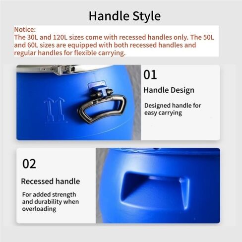 120l Large-Capacity Blue Plastic Storage Barrel with Lid, Versatile Wide-Mouth Drum for Home, Garage, Farm, and Industrial Use in Saudi Arabia