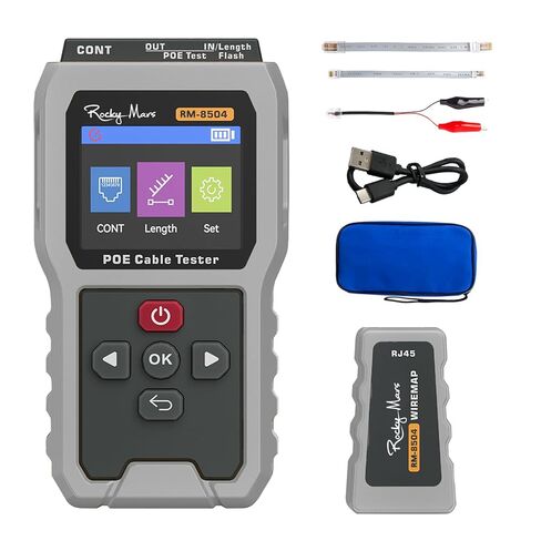 PoE Cable Tester, IEEE 802.3af/at/bt Compliant Network Tester with Port Flash Detection, Cable Length Meter, Continuity Test for CAT5 CAT6, 1500mAh Battery in Kuwait