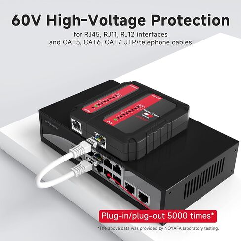 NOYAFA Network Cable Tester - with POE Wire Checker, Automatic Network Tester for RJ45 RJ11 RJ12 CAT5 CAT6 CAT7 UTP Cables, for Home Office Network Maintenance, NF466 in Kuwait