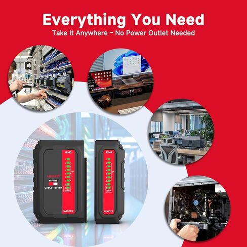 NOYAFA Network Cable Tester - with POE Wire Checker, Automatic Network Tester for RJ45 RJ11 RJ12 CAT5 CAT6 CAT7 UTP Cables, for Home Office Network Maintenance, NF466 in Kuwait