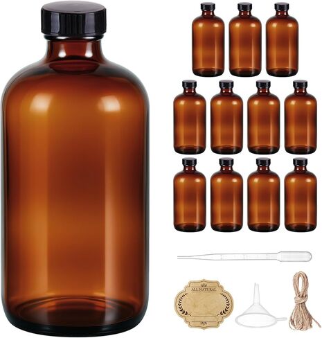 2 عبوة ، 16 أوقية زجاجات زجاجية العنبر بوسطن جولة زجاجات قابلة لإعادة التعبئة مع أغطية سوداء ، حاويات زجاجية مثالية للكومبوتشا ، التخمير الثانوي ، وتخزين البهارات ، والزيوت الأساسية محلية الصنع in Kuwait