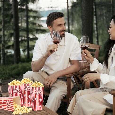Ysglory 100Pcs Popcorn Boxes Containers 46 Oz Paper Popcorn Buckets Red and White Striped Open-Top Cardboard Pop Corn Bowls Individual Servings Bags for Party Movie Night in Saudi Arabia