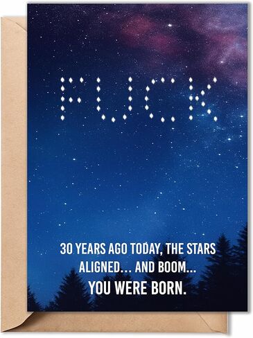 30th Birthday Card, Birthday, Decorations Party Supplies - Folded Card for Him, Her, Women, Men, Husband, Wife include Envelope, Sticker - Blank Inside - Unique Gift For 30 Years Old (5"x7") in Kuwait