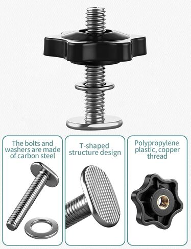 12 Sets of 1/4"-20 T Track Bolts and Knobs Kit, T-Track Accessories Include T-Slot Bolts, Washers and Star Knobs for T-Tracks Woodworking and Fixtures in Kuwait