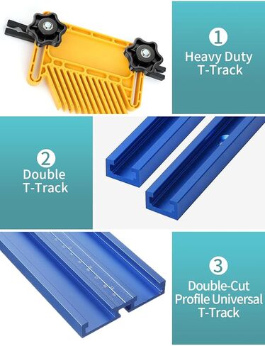 12 Sets of 1/4"-20 T Track Bolts and Knobs Kit, T-Track Accessories Include T-Slot Bolts, Washers and Star Knobs for T-Tracks Woodworking and Fixtures in Kuwait