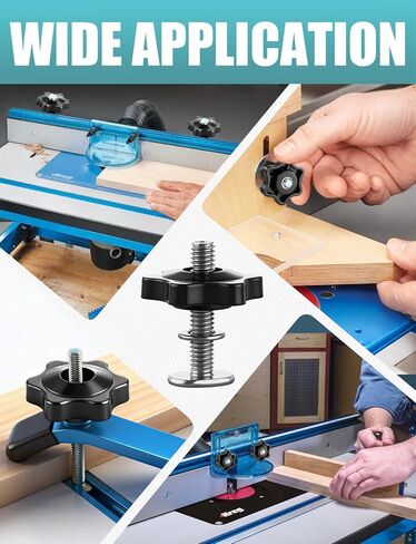 12 Sets of 1/4"-20 T Track Bolts and Knobs Kit, T-Track Accessories Include T-Slot Bolts, Washers and Star Knobs for T-Tracks Woodworking and Fixtures in Kuwait