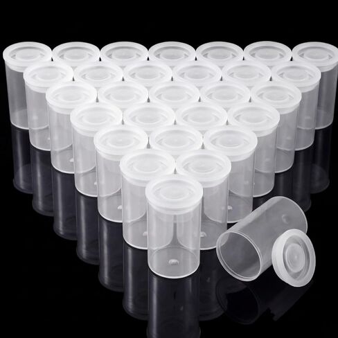 JOVITEC Clear 20 Pack Film Canisters with Caps, 35 mm Empty Camera Reel Storage Containers Case with Lids, Films Developing Processing Tube for Storing Films, Small Accessories in Saudi Arabia
