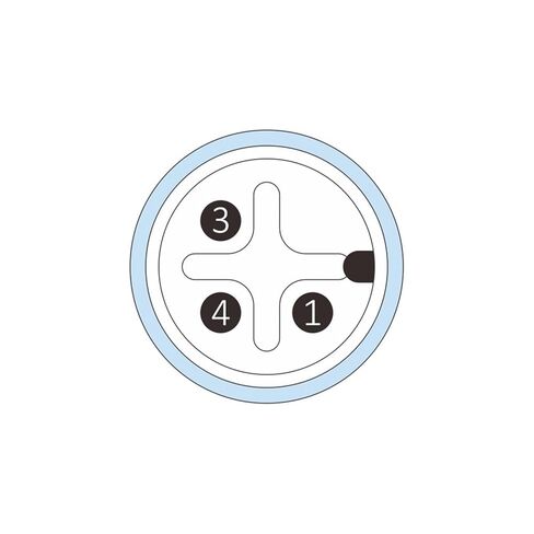 M8 Waterproof Connector 4pin A-Code Female Straight Head molding (precast) with Wire Aviation 1M in Kuwait