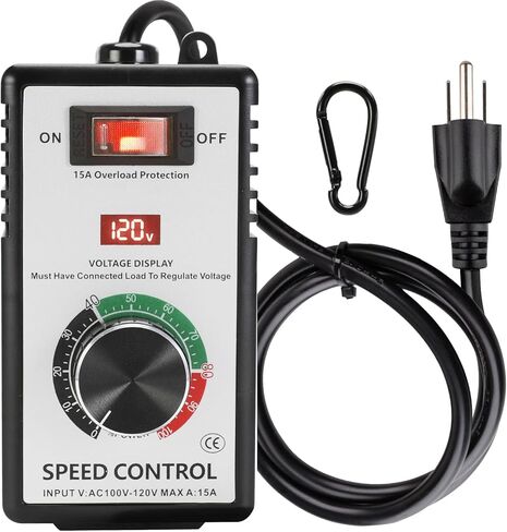 Variable Motor Speed Controller AC 100v-120V 15A, 4000W Speed Control Switch Regulator for Router, Fan and Polishing Machine - Electronic Voltage, Overload Protection and LED Display in Kuwait