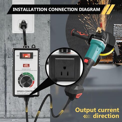 Variable Motor Speed Controller AC 100v-120V 15A, 4000W Speed Control Switch Regulator for Router, Fan and Polishing Machine - Electronic Voltage, Overload Protection and LED Display in Kuwait