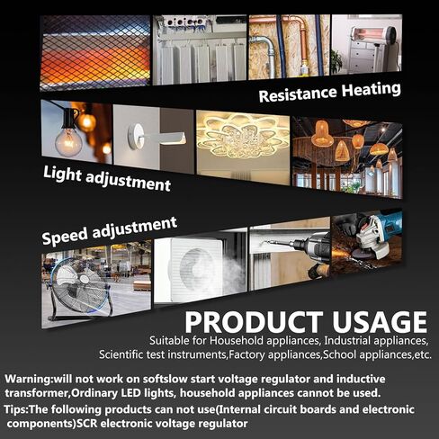 Variable Motor Speed Controller AC 100v-120V 15A, 4000W Speed Control Switch Regulator for Router, Fan and Polishing Machine - Electronic Voltage, Overload Protection and LED Display in Kuwait