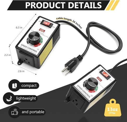 Variable Motor Speed Controller AC 100v-120V 15A, 4000W Speed Control Switch Regulator for Router, Fan and Polishing Machine - Electronic Voltage, Overload Protection and LED Display in Kuwait