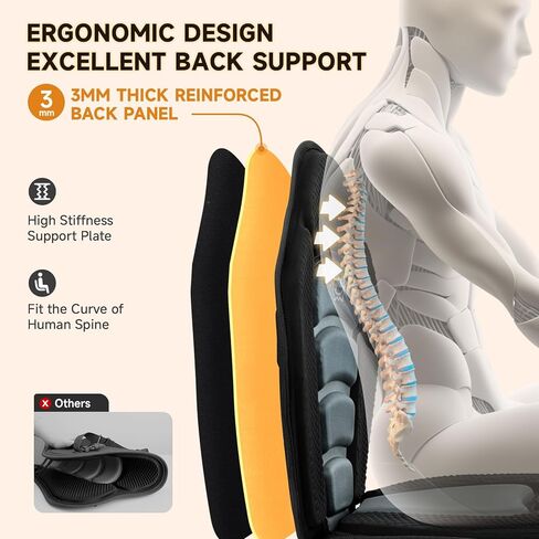 Kayak Seat with Back Support, Paddle Board Seat for Inflatable Boards, 264LBS Capacity Thickened Replacement for Sit on Top Kayak Fishing Canoe in Kuwait