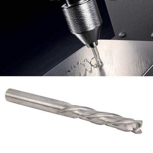 ماكينة تقطيع وطحن من الفولاذ التنجستن 3 مزامير للألمنيوم، 6 × 6 × 32 × 70 ملم، أدوات قطع النجارة والأداء، فضي in Kuwait