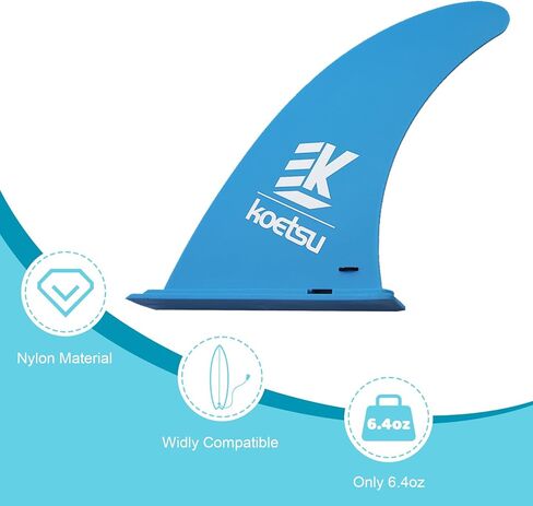 KOETSU 9" 10" SUP/Surf Fin - Easy Install-Free No Tool - Center Fin for Longboard, SUP Replacement Fins for Surfing, Surfboard, Stand-up Paddle Board, Longboard in Kuwait