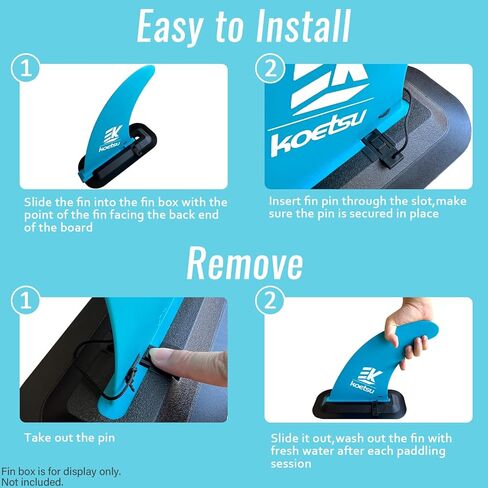 KOETSU 9" 10" SUP/Surf Fin - Easy Install-Free No Tool - Center Fin for Longboard, SUP Replacement Fins for Surfing, Surfboard, Stand-up Paddle Board, Longboard in Kuwait