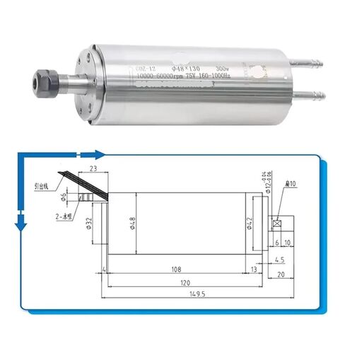 GDZ-12 300W Spindle Motor, Water-Cooled ER8, Speed 60000RPM in Saudi Arabia