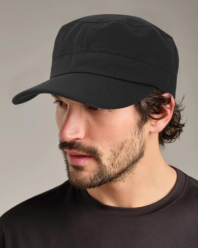 Unisex Basic Flat Top Hat Cadet Army Cap Adjustable Daily Sports Camping Hiking Hat in Saudi Arabia