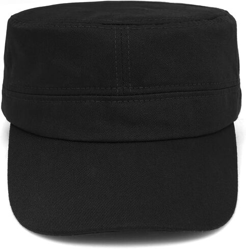 Unisex Basic Flat Top Hat Cadet Army Cap Adjustable Daily Sports Camping Hiking Hat in Saudi Arabia
