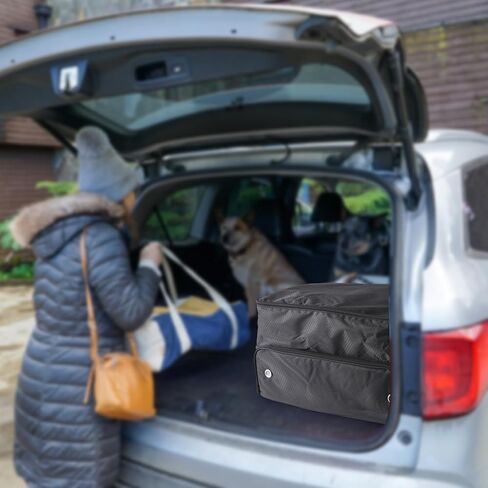 BAFOVY Golf Trunk Organizer, Multi Compartment Car Golf Storage Box with Removable Panel and Handles, for Balls Tees Shoes Up to Size 11 Accessories in Saudi Arabia