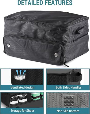 BAFOVY Golf Trunk Organizer, Multi Compartment Car Golf Storage Box with Removable Panel and Handles, for Balls Tees Shoes Up to Size 11 Accessories in Saudi Arabia