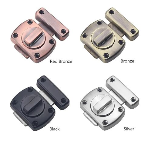 Zinc Alloy Door Latch Bolt with Mounting Gate Sliding Lock Rotatry Switch 1Pcs(Large-Silver) in Saudi Arabia