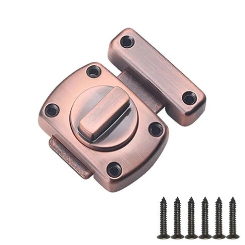 Zinc Alloy Door Latch Bolt with Mounting Gate Sliding Lock Rotatry Switch 1Pcs(Large-Silver) in Saudi Arabia