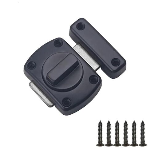Zinc Alloy Door Latch Bolt with Mounting Gate Sliding Lock Rotatry Switch 1Pcs(Large-Silver) in Saudi Arabia