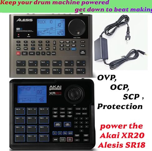 12v dc Power Electric Drum Barrel Power Adapter for alesis sr-18&Power Adapter for akai xr20 with 11 Foot Cable in Kuwait