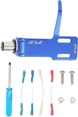 Hilitand Universal Phonograph Head Shell,Phonograph Turntable Headshell,Aluminum Alloy Headshell Cartridge Keeper, Stand Stand,for Record Players (Blue) in Kuwait
